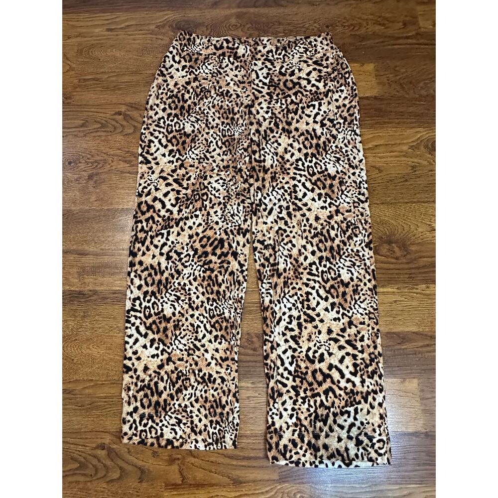 Soma Cool Nights Wide Leg Pajama Pants Women’s Large Leopard Print Sleep Lounge